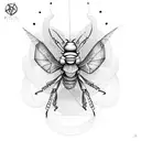 book with pentagram and bugs tattoo design idea