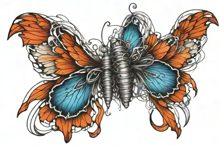 lillys wings bob wire  tattoo design idea