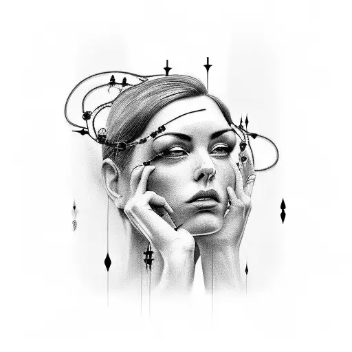 woman in bondage tattoo design idea