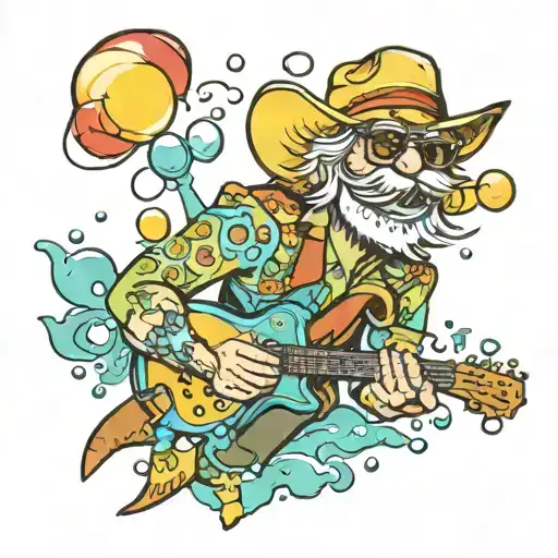 bubbles up jimmy buffett   tattoo design idea