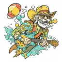 bubbles up jimmy buffett   tattoo design idea