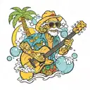 bubbles up jimmy buffett   tattoo design idea
