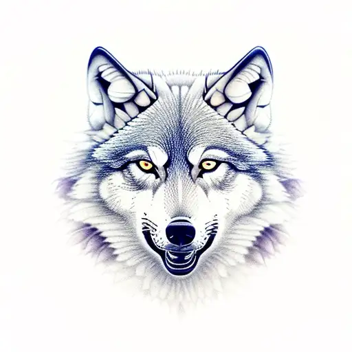 wolves and full moon tattoo design idea