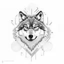 wolves and full moon tattoo design idea