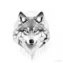 wolves and full moon tattoo design idea