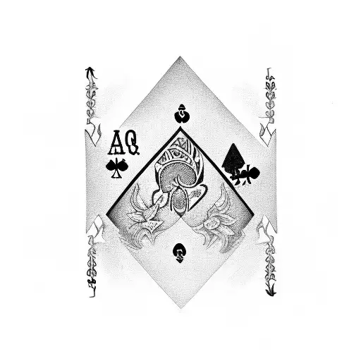 spades symbol with a q tattoo design idea