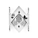 spades symbol with a q tattoo design idea