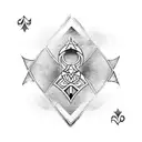 spades symbol with a q tattoo design idea