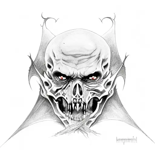 undead dracula tattoo design idea
