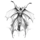 undead dracula fighting bat wings gothic tattoo design idea