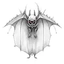 undead dracula fighting bat wings gothic tattoo design idea