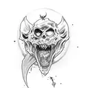 undead dracula fighting tattoo design idea