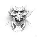 undead dracula fighting tattoo design idea