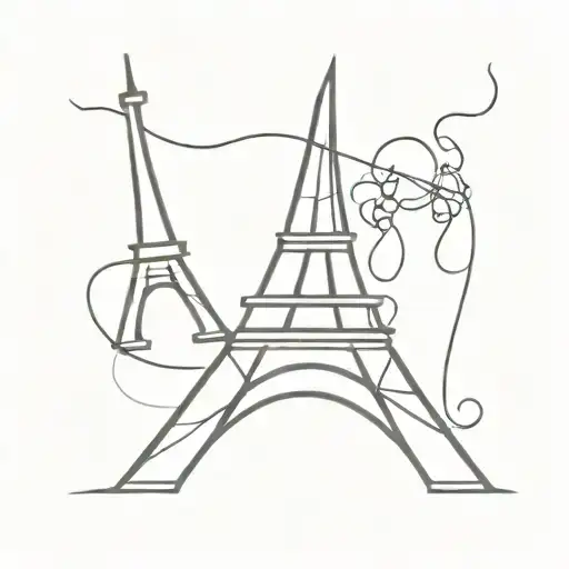 eiffel tower, olympics, flame burns tattoo design idea