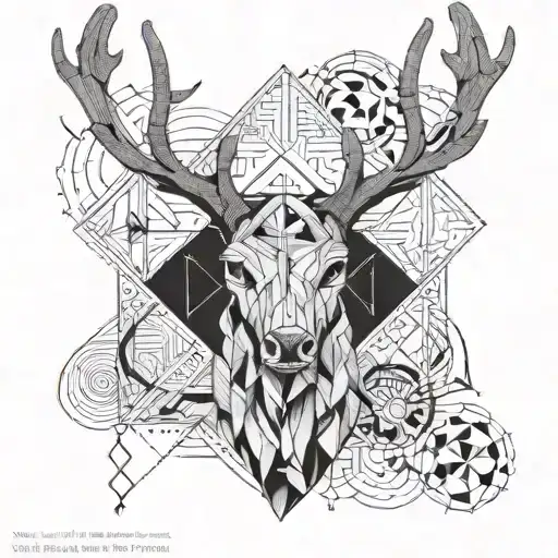 knot, reindeer antlers, mountain tattoo design idea