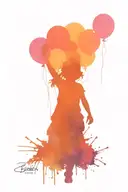 banksy balloon girl tattoo design idea