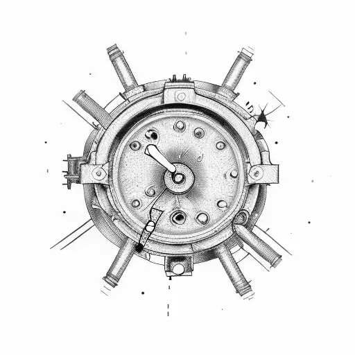 broken clock, mechanics, electronics tattoo design idea