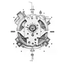broken clock, mechanics, electronics tattoo design idea