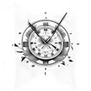 reaper looking at broken clock tattoo design idea