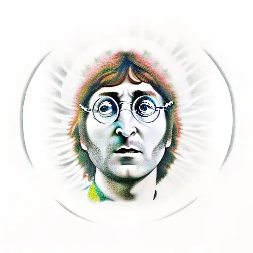 john Lennon holding lilies tattoo design idea