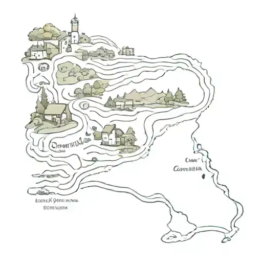 Create a tattoo featuring a magical map that combines the landscapes of the Camino de Santiago pilgrimage with fantastical elements from Harry Potter and Lord of the Rings tattoo design idea