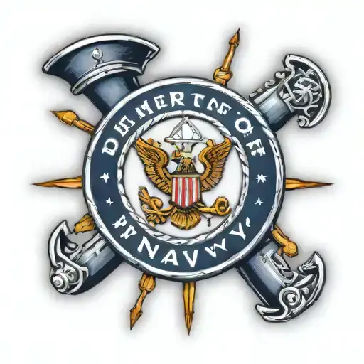 department of the Navy with crossed cannons tattoo design idea