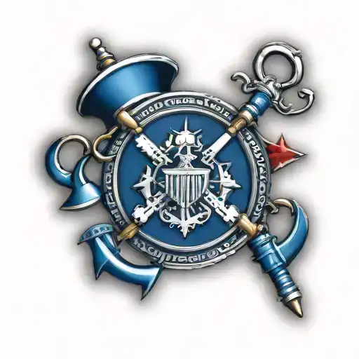 department of the Navy with crossed cannons tattoo design idea