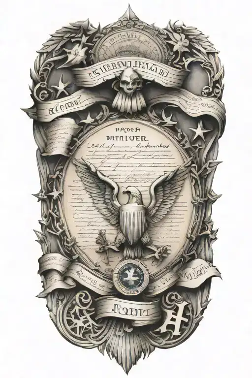 us  constitution tattoo design idea