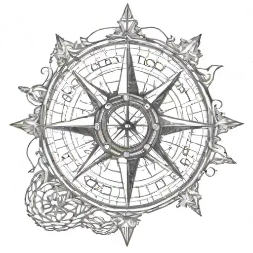 nautical star compass tattoo design idea
