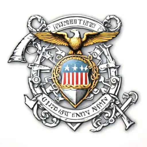 department of the Navy with crossed cannons tattoo design idea