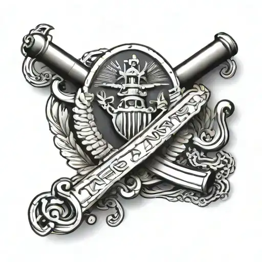 department of the Navy with crossed cannons tattoo design idea