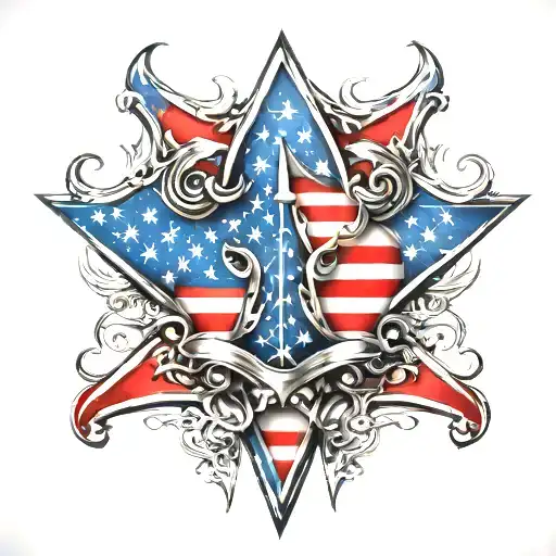 patriotic American flag tattoo design idea