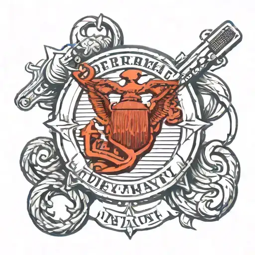 department of the Navy with crossed cannons tattoo design idea
