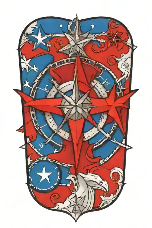 nautical star compass design tattoo design idea