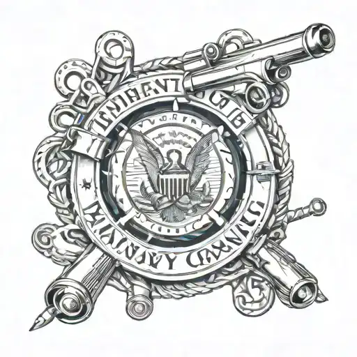 department of the Navy with crossed cannons tattoo design idea