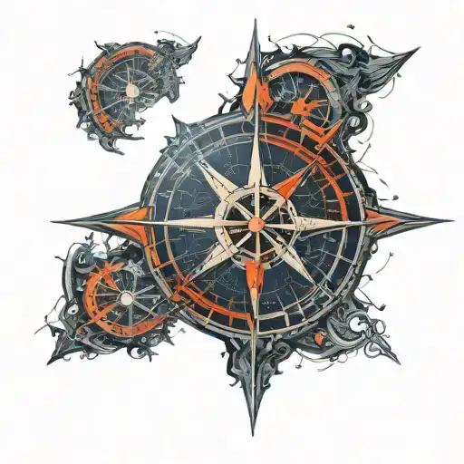 nautical star compass tattoo design idea