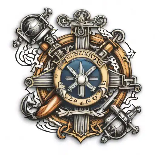 department of the Navy with crossed cannons tattoo design idea