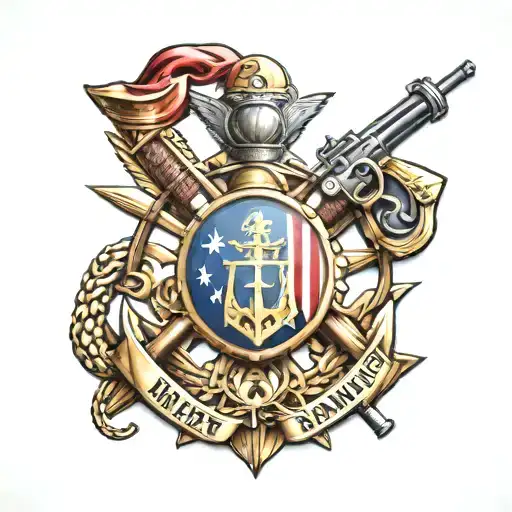 department of the Navy with crossed cannons tattoo design idea