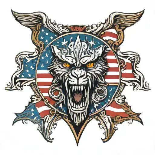 patriotic American flag tattoo design idea