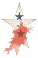 Navy nautical star with American flag tattoo design idea