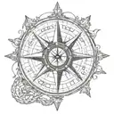 nautical star compass tattoo design idea