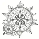 nautical star compass tattoo design idea