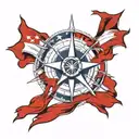 nautical star compass design American flag tattoo design idea