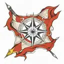 nautical star compass design American flag tattoo design idea