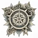 nautical star compass tattoo design idea