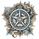 nautical star compass tattoo design idea