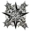 nautical star compass tattoo design idea