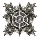 nautical star compass tattoo design idea