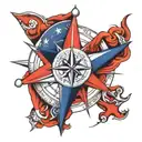 nautical star compass design tattoo design idea