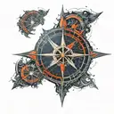 nautical star compass tattoo design idea